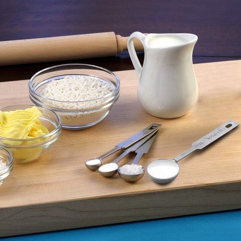 5PCS OstWony Measuring Spoons Set, Includes 1/8 tsp, 1/4 tsp, 1/2 tsp, 1 tsp, 1 tbsp, Food Grade Stainless Steel measuring cups, Tablespoon and Te...