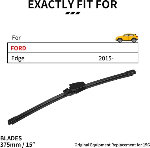 Rear Wiper Blade, HOSONIC 15G Rear Windshield Wiper Blade,15 inch blade fit for Ford Edge, Original Equipment Replacement, All-season Rear Blades ...