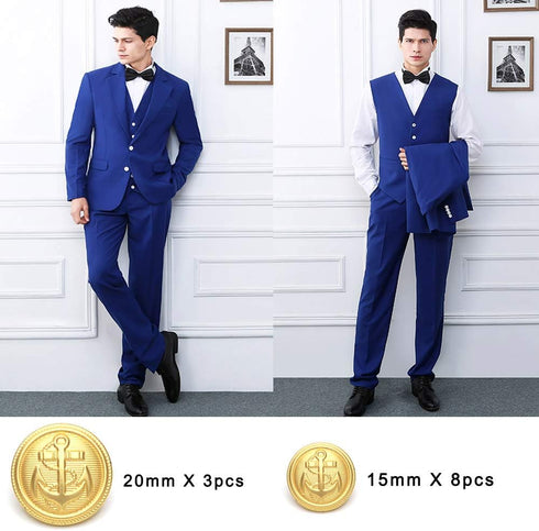 11 Pcs Gold Metal Blazer& Suit Buttons Set -Premium Sewing Buttons for Coat Jacket...