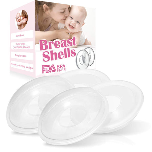 Breast Shells Milk Saver for Breastfeeding, 4 Pack BPA Free Breast Shield Nursing Cups Protect Sore Nipples Breast Milk Collection Shells...