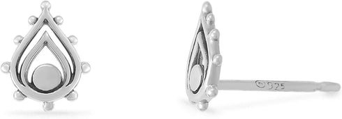 Boma Jewelry Sterling Silver Balinese Tribal Boho Teardrop Stud Earrings...