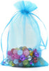 50Pcs 6x8 inches Sheer Organza Bags, Jewelry Drawstring Pouches Wedding Party Christmas Favor Gift Bags (Lake Blue)...