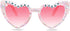Birthday Glasses for Women, Birthday Queen Sunglasses Pink Heart Shaped Shiny Bling Diamond Pearl Sunglasses for Girl Happy Birthday Party Gift Su...