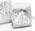 KUPOO 50PCS Candy Boxes,Silver Ribbon Wedding Favor Boxes Candy Bag Cake Box for Wedding Party Decoration Easter (silver)...