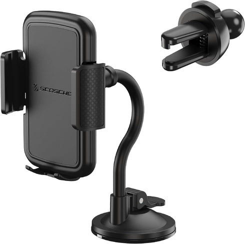 Scosche SUHVWDL2 4-in-1 Universal Phone Mount, Car Air Vent/Dashboard/Console/Windshield Suction Cup Phone Stand, Rotatable Hands-Free Cell Phone ...