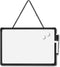 Double-Sided Small White Board Dry Erase, 11" x 7" Mini Hanging Dry Erase Board for Wall, Black Frame Whiteboard for Home School Office...