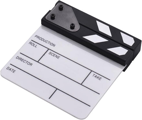 Action Cut Board, Andoer Acrylic Film Clapboard Dry Erase Compact Size TV Film Movie Director Cut Action Scene Clapper Board Slate...