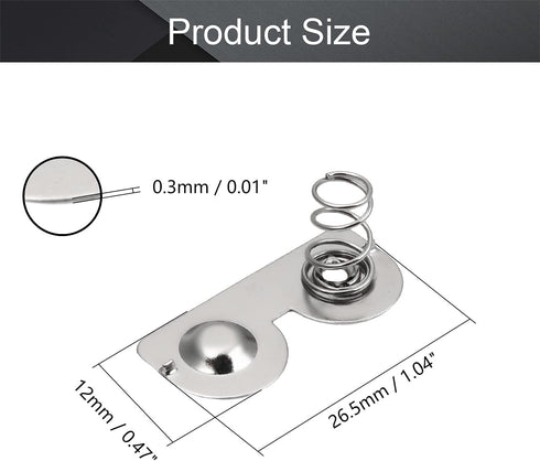 Fielect 20Pcs AA Battery Spring Plate AA Battery Positive Negative Conversion Spring Contact Nickeling Plate 26.5mmx12mm...