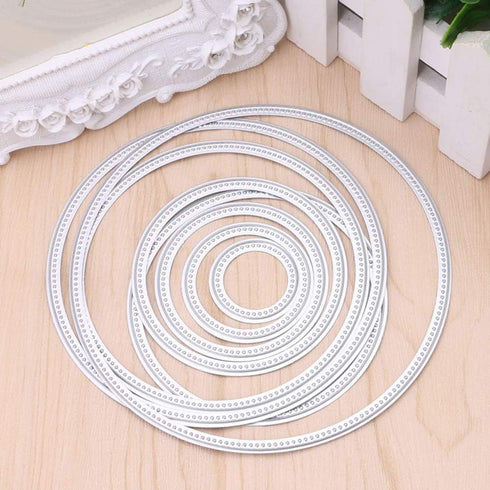 4.7 by 4.7 Inch 8Pcs/Pack Round Circle Layering Metal Cutting Dies Card Making Scrapbooking FrameEmbossing Die Cuts Christmas Craft Dies...