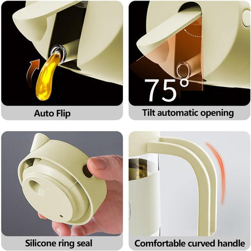 Olive Oil Dispenser Bottle for Kitchen Auto Flip Vinegar Dispenser-Leakproof Soy Sauce Dispenser Glass, Olive Oil Dispenser Bottle Non-Drip Spout,...