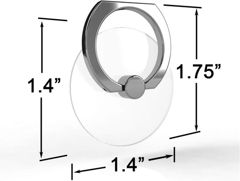 Transparent Phone Ring Holder Grip 360 Degree Free Rotation, Clear Cell Phone Finger Ring Kick-Stand Compatible with iPhone X 8 7 Plus 6S 6 5s 5 S...