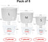 Plant and Flower Pot Set, 5 Pack 6/4.1/3.2 Inch Self Watering Pots for Indoor Plants Wicking Pots, Modern Decorative Planter Pot for House Plants,...
