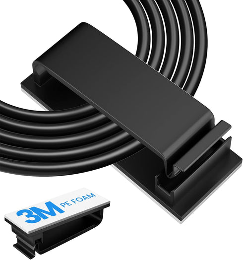 Adhesive Cable Management Clip (20Pcs Black)?Cord Management Under Desk? Wire Organizer for TV PC Ethernet HDMI Extension Cord Power Plug...