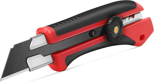 HAUTMEC 25mm Extra Heavy-Duty Utility Knife, Multi-Purpose Snap-off Box Cutter, Ratchet-lock Mechanism, Reinforced Fiberglass Handle HT0250-KN...
