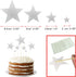 Allazone 1 PCS 'HAPPY BIRTHDAY' Cake Topper & 7 PCS Pentacle Stars Cake Toppers Decoration - Silver...