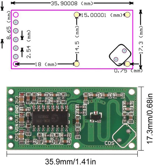 6PCS RCWL-0516 Microwave Radar Motion Sensor Module for Arduino ESP8266 Nodemcu Wemos Smart Switch Module Human Body Induction Detector 5-7M Dista...