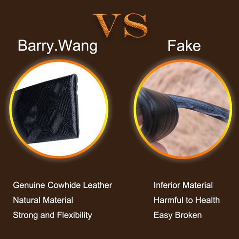 Barry.Wang Ratchet Belt Buckle Strap Replacement 1 3/8”,Leather Belt Straps for 40MM Slide Click Buckle,Trim to Fit...