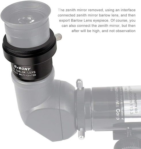 SVBONY Barlow Lens 2X, 1.25 inch Barlow Lens with Multi Coated Broadband Green Film, Telescope Accessories with M42 Thread for Telescope Eyepiece...