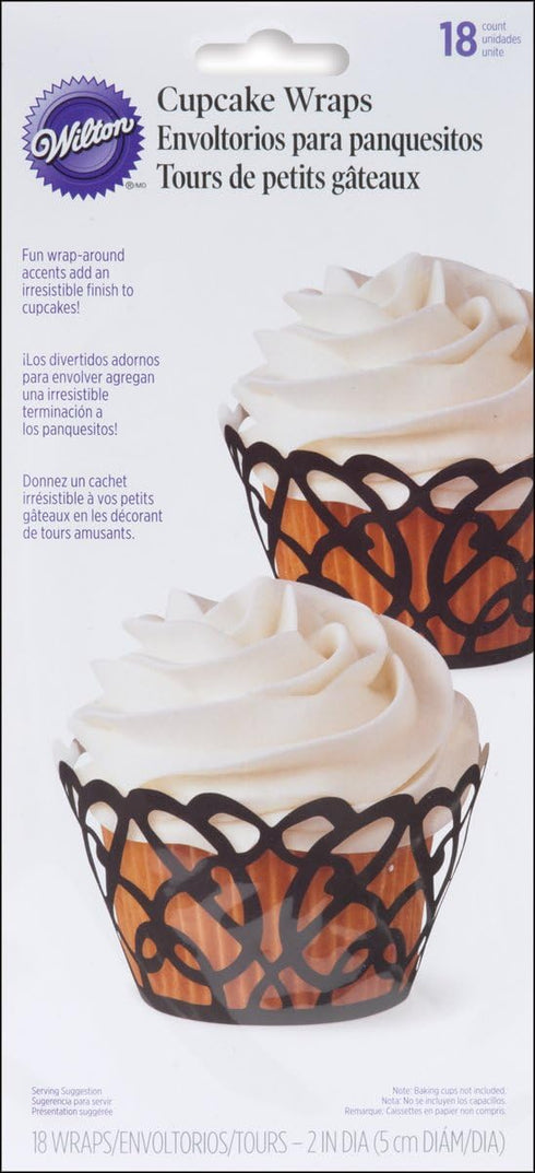 Wilton Wilton Swirl Cupcake Wraps, Black, 18-Pack...