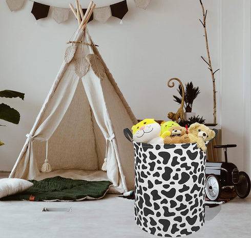 Laundry Hamper Toys Box Storage Bins Canvas Waterproof Collapsible Clothes Organizer Basket with Handle Freestanding Large Cute Light Weight for H...