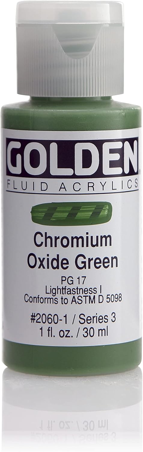 Golden Fluid Acrylic Paint 1 Ounce-Chromium Oxide Green...