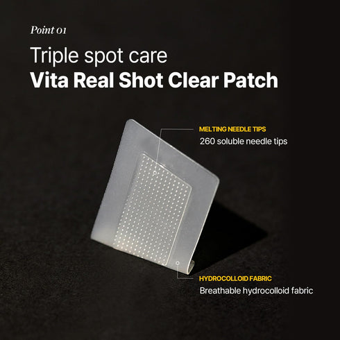 VITA REAL Shot Clear Patch 6EA, Dark Spot Patch, Acne and Blemish Care, Hydrocolloid Patch, Pure Vitamin C for Brightening, Korean Skincare...