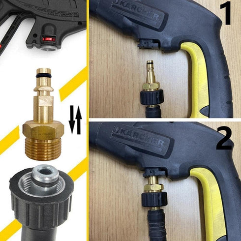 1Pc Gold M22 Adapter High Pressure Washer Hose Adapter Pressure Pipe Quick Connector Converter Fitting for K Series Pressure Washer? Pressure Repl...