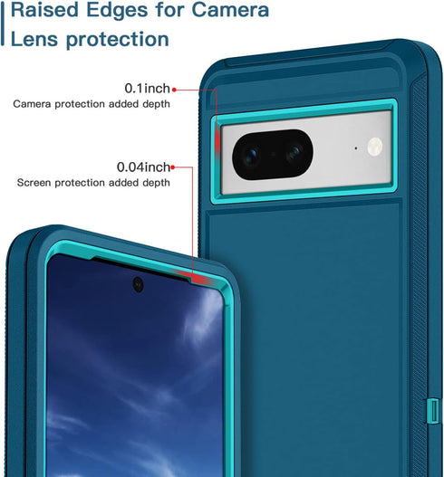 Hucasok for Google Pixel 7 Case Shockproof Rugged Full Body Protection Scratch Resistant Heavy Duty Dust/Drop Proof 3-Layer Cover Case for Google ...