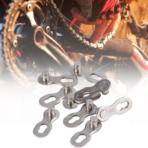 10 Pairs Bike 9 Speed Chain Link Connector Steel Quick Link Universal Bicycle Chain Connector Lightweight Magic Buckle Missing Master Links Bicycl...