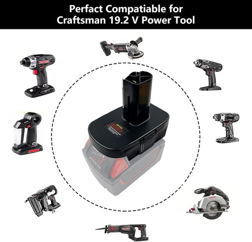 DM18GL Adapter Use for Craftsman C3 19.2V Cordless Tools, Converts Dewalt 20V 60V or Milwaukee M18 18V Li-ion Battery to Craftsman 19.2V Li-ion & ...