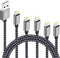 IDISON [MFi Certified iPhone Charger, 5Pack(3/3/6/6/10FT) iPhone Charging Cable Nylon Braided Fast Charging Cord Compatible for iPhones/Pad-BlackG...