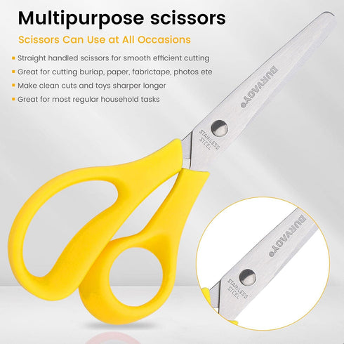 Scissors, BURVAGY 6" Multipurpose Scissors Bulk 16-Pack, Right/Left Handed Comfort-Grip Handles Ultra Sharp Blade Shears Sturdy Sharp Scissors for...