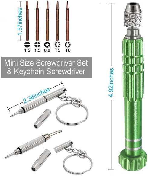 Esinam 8-in-1 Multifunctional Small Screwdriver for Eyeglass, Glasses Repair, Mini Screwdriver Kit for Cellphone, Eye Glasses, Electronics, Watch,...