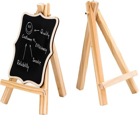 Mini Wooden Easels Display - 3Inch Mini Easel & Canvas Collection, Mini Natural Wood Display Easel (Pack of 9 Easels)...