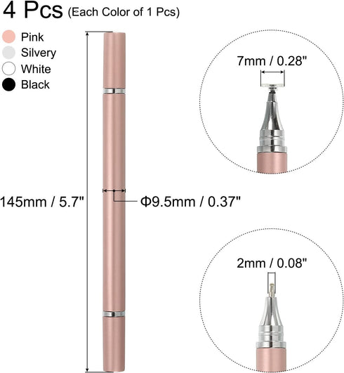 MECCANIXITY 4pcs Ballpoint Pen with Stylus Tip 2 in 1 Ink Pen Fine Point Disc Stylus Pens for Touch Screens Universal Capacitive Stylus Tablet Pen...
