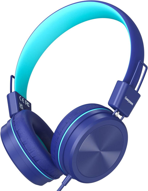 Kids Headphones, Toddler Headphones with Safe Volume Limiter 94dB, Wired School Headphones for Kids with Adjustable and Flexible Design for Boys a...