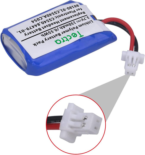 CS540, C054 Replacement Battery, 84479-01, 86180-01 Battery for Plantronics CS540, CS540A, C054 Wireless Headsets, 4-Pack...