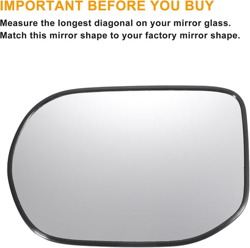 X AUTOHAUX Car Rearview Left Driver Side Mirror Glass Replacement W/Backing Plate Non-heated White Glass for Honda Civic 2006-2011...