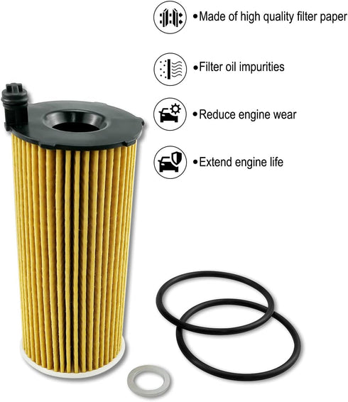 4 Pack 26320-3N000 Oil Filter Fit for Kia Carnival 3.5L Engine 2021 2022 with O-rings and Drain Plug Gaskets...