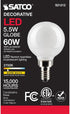 Satco 5.5-Watt LED E12 Light Bulb, 2700K, 15000 Hour Rating, Dimmable...