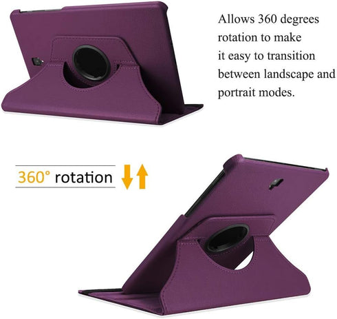360 Degree Rotating Tablet Case Compatible with Samsung Galaxy Tab A 8.0 (2017 Release), Premium PU Leather Auto Wake/Sleep Stand Cover for Tab A ...
