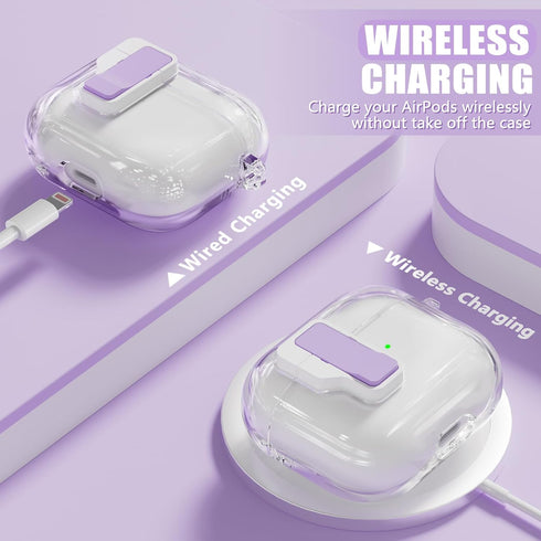 ?with Safety Lock? for AirPods 3rd Generation Case Cover 2021, TPU Clear Case for AirPod Case 3rd Generation with Cleaner Kit & Portable Wrist Str...