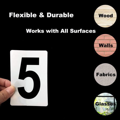 5 Inch Large Number Stencils for Painting - 11 Pack Number Stencil Templates for Curb Address, Cakes, Cookies, Mailboxes and Crafts, Reusable Hous...