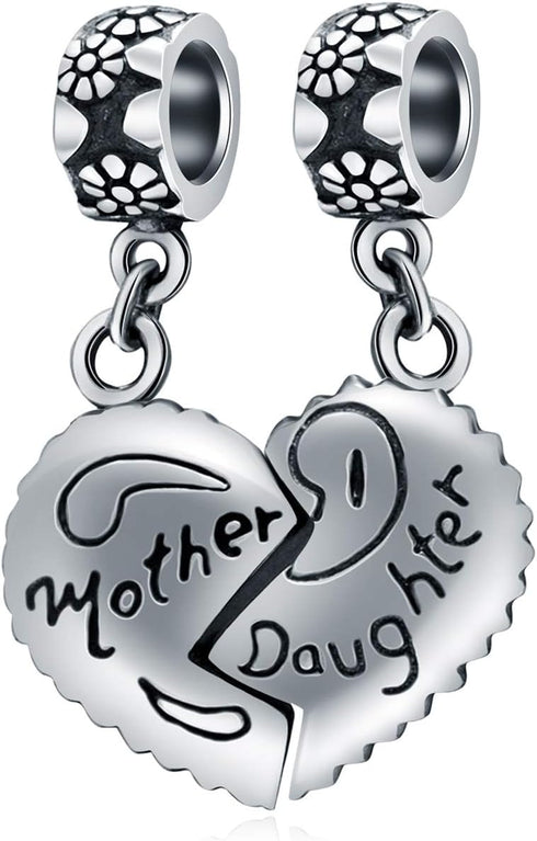 Choruslove Mothers Day Series 925 Sterling Silver Dog Paw, Mother Daughter/Son Heart Piece, I Love You Mom, Family Tree, Best Friend Bear Beads fi...