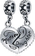 Choruslove Mothers Day Series 925 Sterling Silver Dog Paw, Mother Daughter/Son Heart Piece, I Love You Mom, Family Tree, Best Friend Bear Beads fi...