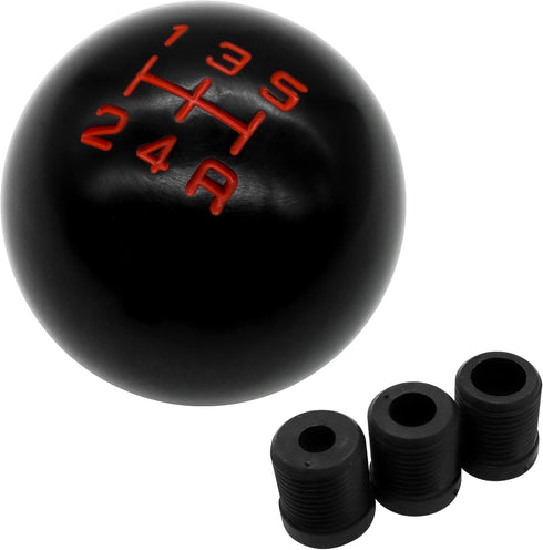 HiSport 5 Speed Gear Shift Shifter knob, Car Racing Sphere Shift Knob Universal with 3 Adapters for Manual Car (M 8 * 1.25, M 10 * 1.25, M 10 * 1....