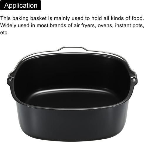 MECCANIXITY Baking Pan Universal Air Fryer Accessory Nonstick Coating 9"x8"x3" Stainless Steel for Pressure Cookers, Air Fryers Ovens Black...