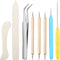 8 Pieces Bone Folder Tools Include 2 Pieces Bone Folder Paper Creaser 3 Pieces Double Head Indentation Pens with Sugar Stir Needle Quilling Needle...