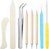 8 Pieces Bone Folder Tools Include 2 Pieces Bone Folder Paper Creaser 3 Pieces Double Head Indentation Pens with Sugar Stir Needle Quilling Needle...