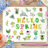Konsait Hello Spring Bulletin Board Decorations Set, 34Pcs Spring Bulletin Board, Green Flowers Birds Butterfly Spring Cutouts for Classroom Home ...